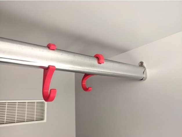 Snap-on wardrobe hook 3d model