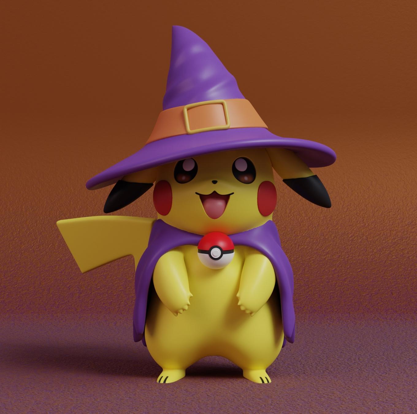 Pikachu Witch Halloween 3d model