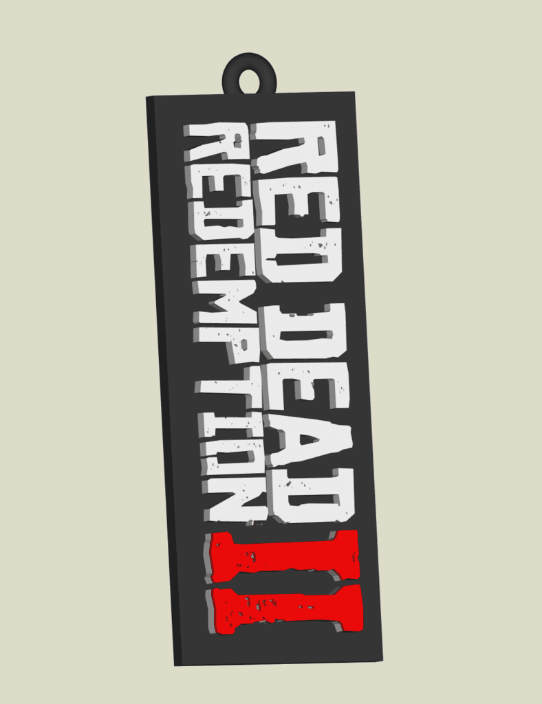 Red Dead Redemption II key chain, earring, dogtag, jewlery 3d model