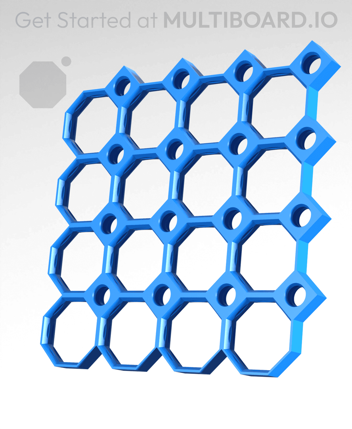 Multiboard Stack 4x4 MU - Center Grid Interfitted - MultiBoard Octagon Plate - 3D model ...