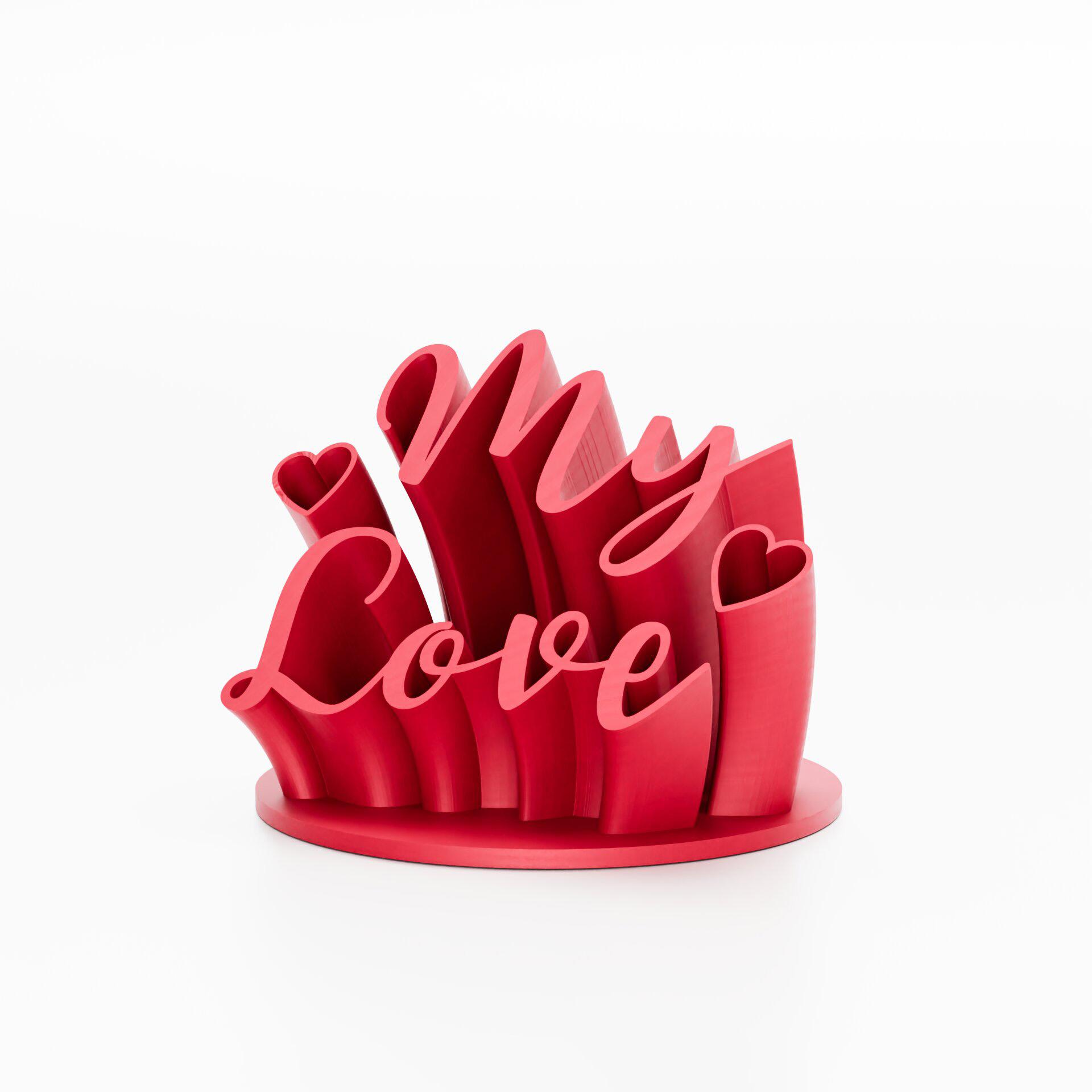"Modèle STL 'My Love' – Fichier 3D romantique, décoration rouge passion pour impression personnelle 3d model