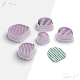 Striped Basic Shapes Polymer Clay Cutter Package, 5 Models, 2 Cutter Version, 5 Sizes Included 3d model