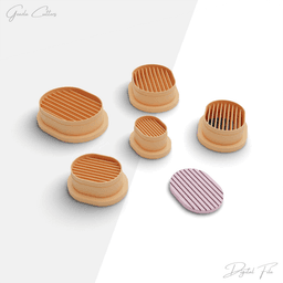 Striped Basic Shapes Polymer Clay Cutter Package, 5 Models, 2 Cutter Version, 5 Sizes Included 3d model
