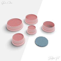 Striped Basic Shapes Polymer Clay Cutter Package, 5 Models, 2 Cutter Version, 5 Sizes Included 3d model