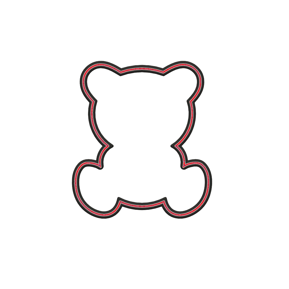 Teddy Bear Cookie Cutter STL File - 4 inches 3d model