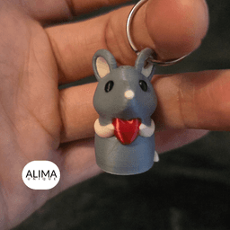 Little Mouse / Heart lights up / Mini / Keychain 3d model