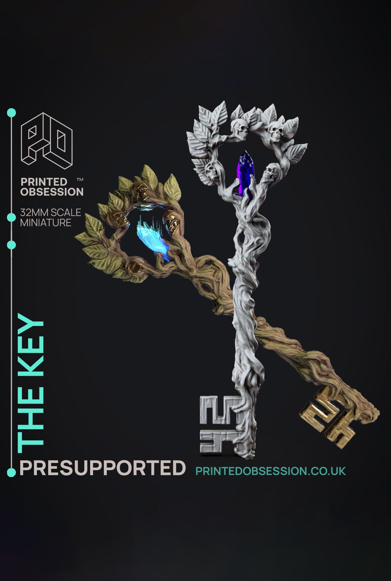 The Key - Faywild Vs Shadowfell - PRESUPPORTED - Illustrated and Stats - 32mm scale 3d model