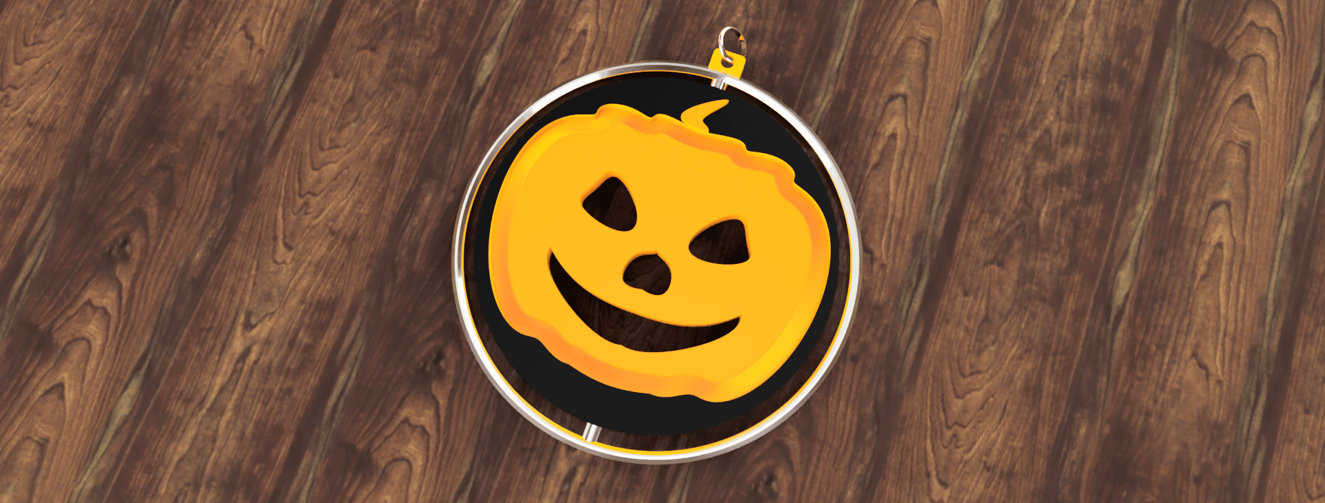 Halloween! Pumpkin Spinning Keyring 3d model