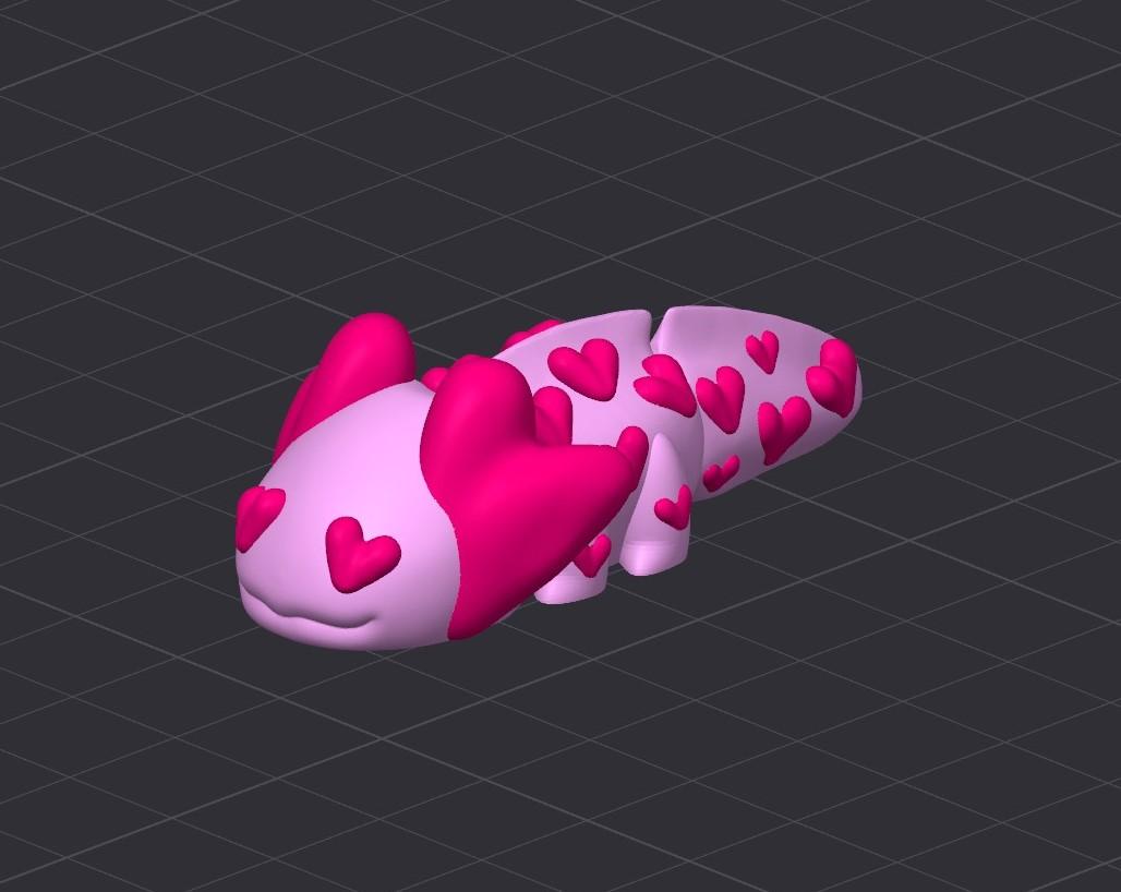 Heart Alotl Mini Monster #2 3d model