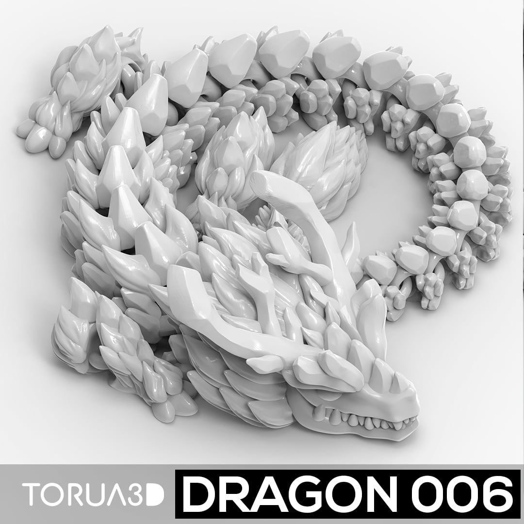 Articulated Dragon 006 - Print in place - STL file 3d model