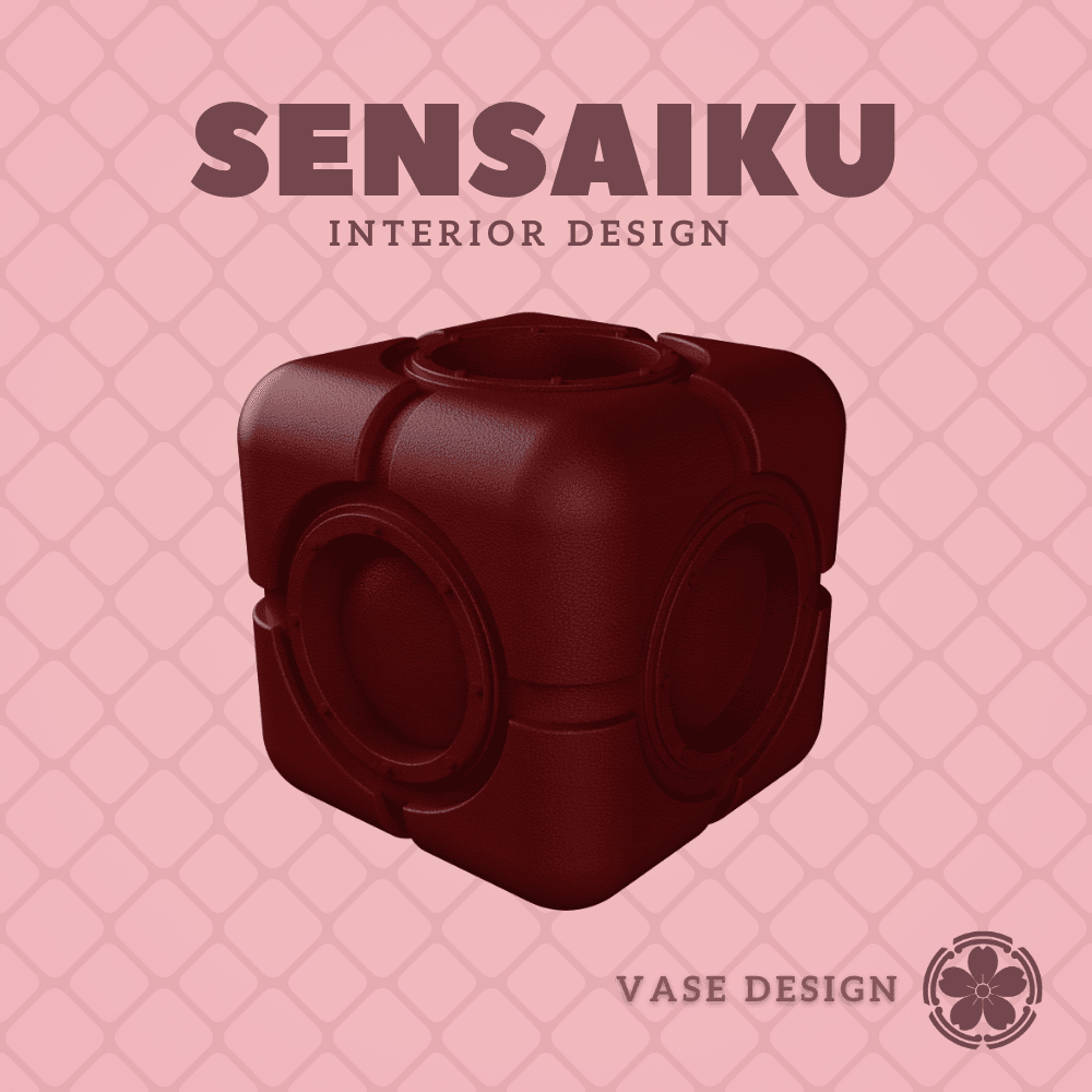 27. Cube 27 Custom Vase Design - Ikebana Home Decoration 3d model