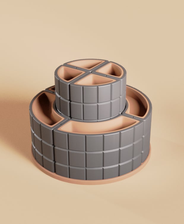 Desk Organizer 7x7 Grid Tower 3d model