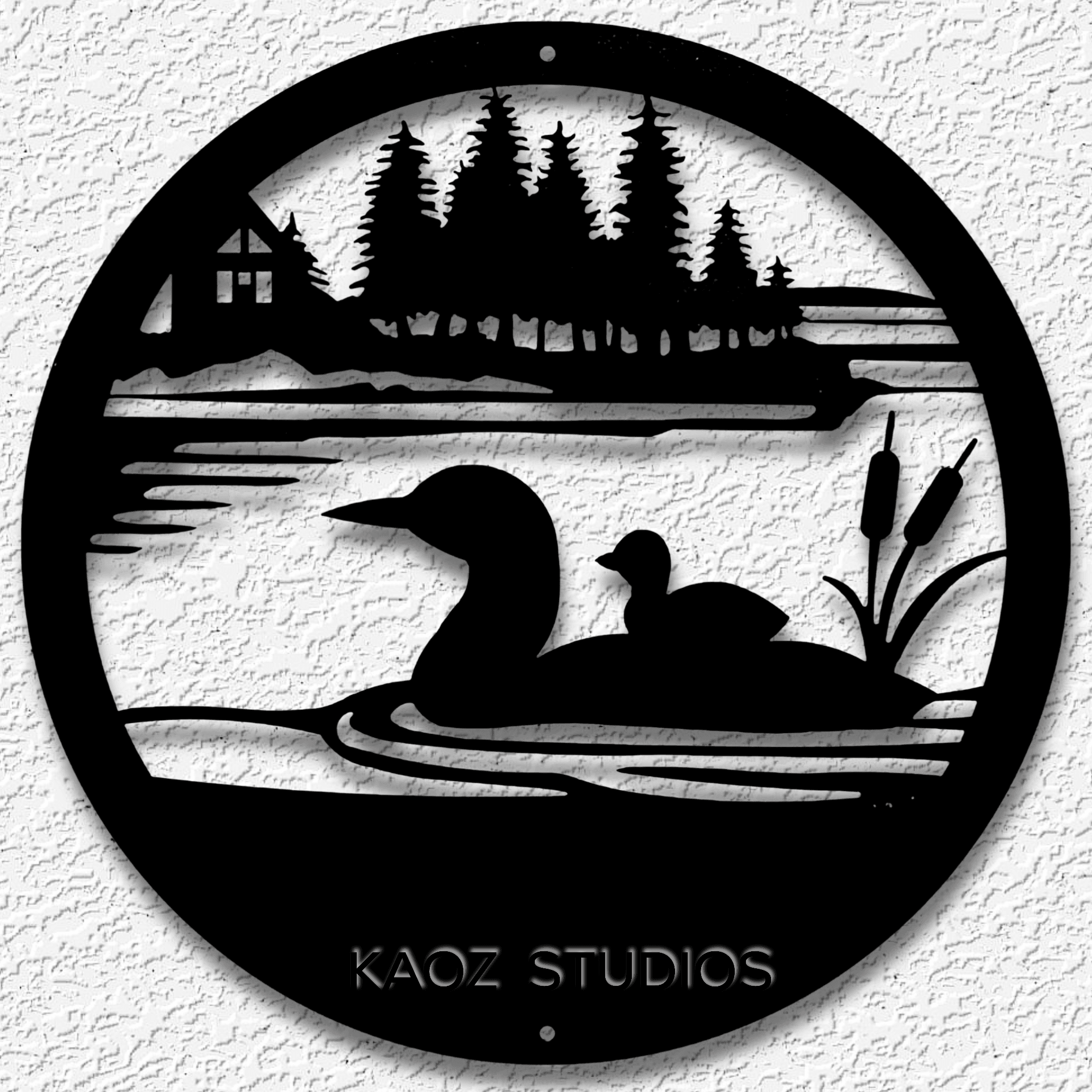 duck scene wall art ducks waqll decor pond decoration 3d model