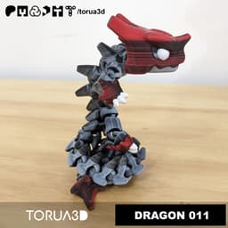 Articulated Dragon 011 Multicolor | 3mf File - Print in place - no supports 3d model