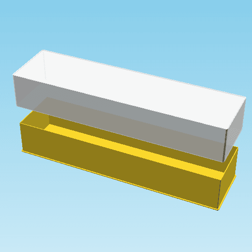 LOWER ONE QUARTER BLOCK, nestable box (v1) 3d model