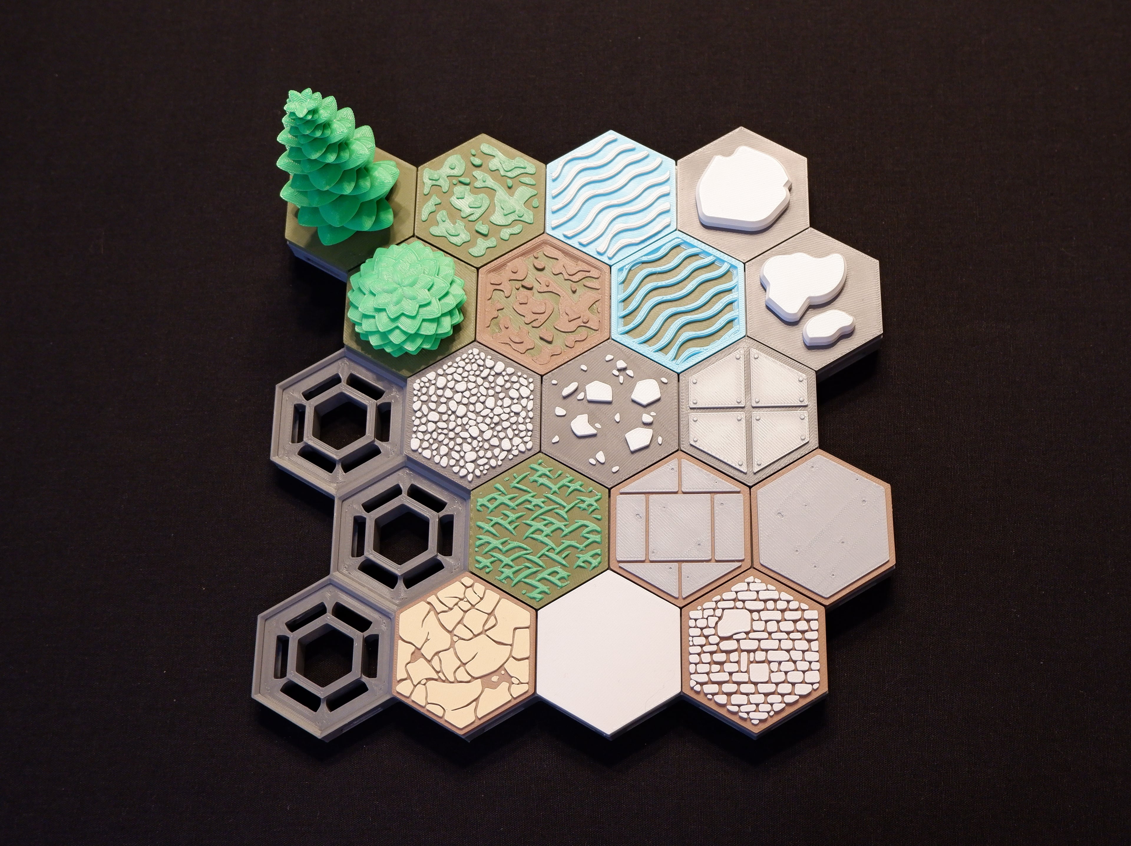 FDMecha Hex Terrain - Basic Core Set 3d model