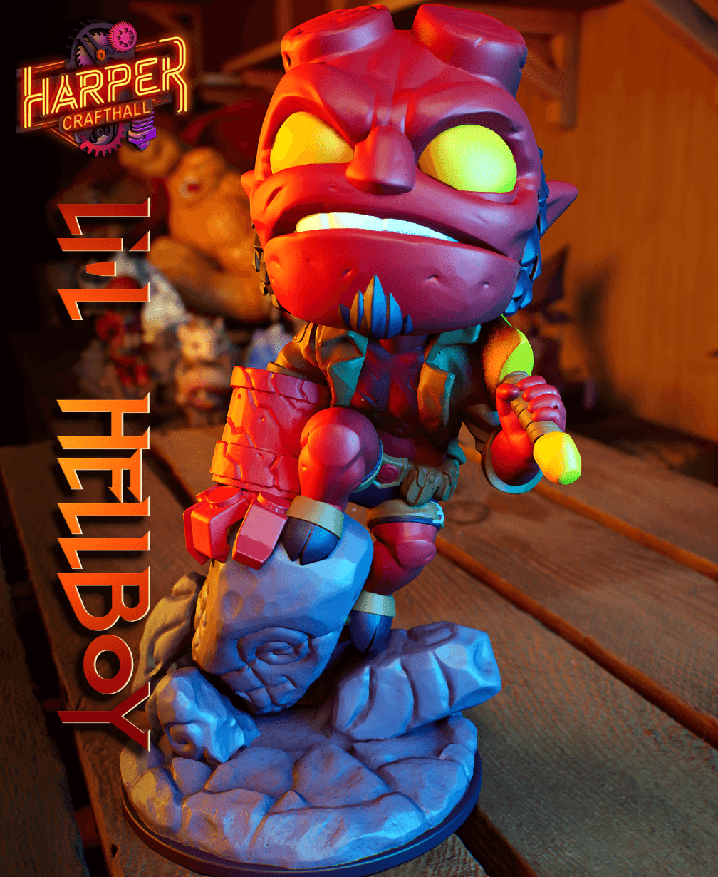 Li'l Hellboy - Multicolor Collectible Comic Figure 3d model