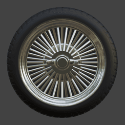 1/64 17" lowrider wire wheels 3d model