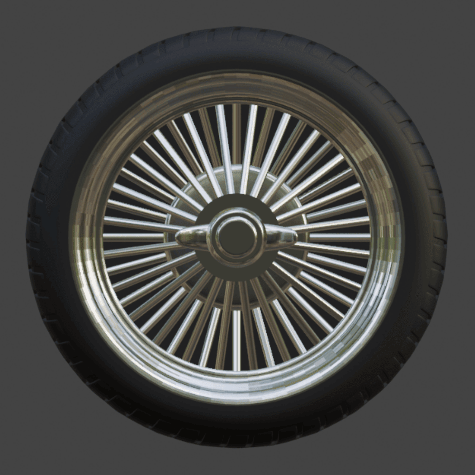 1/64 17" lowrider wire wheels 3d model