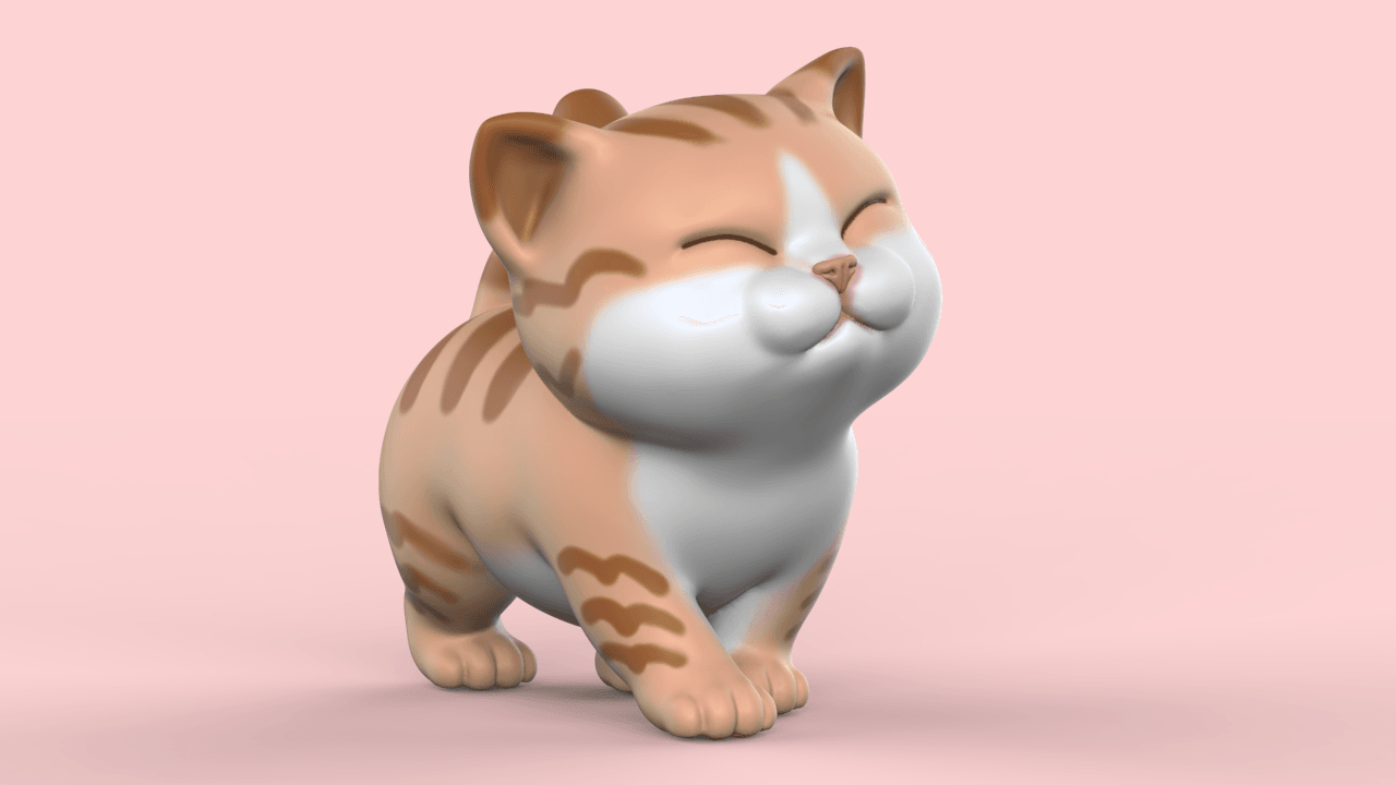 Cute Walking Kitten V1 3d model
