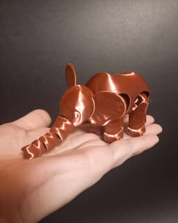 SIMPLE FLEXI ELEPHANT - SUPPORT FREE - PRINT IN PLACE 3d model