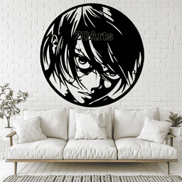 Angry Anime Character 2D Wall Art/Window Art - Digital STL & SVG Files for 3D Printing and Laser Cut 3d model