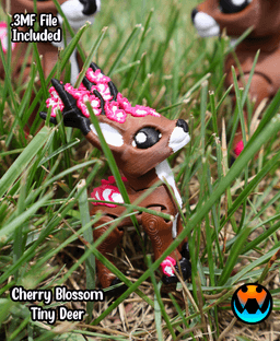Cherry Blossom Tiny Deer 3d model