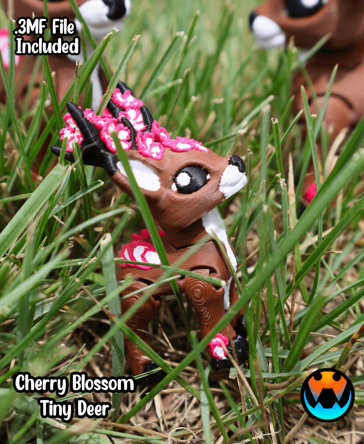Cherry Blossom Tiny Deer 3d model