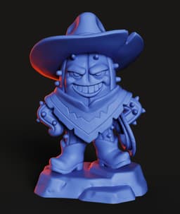 Cowboy Cactus STL | Figurine 3D Print | HighDetail 3d model