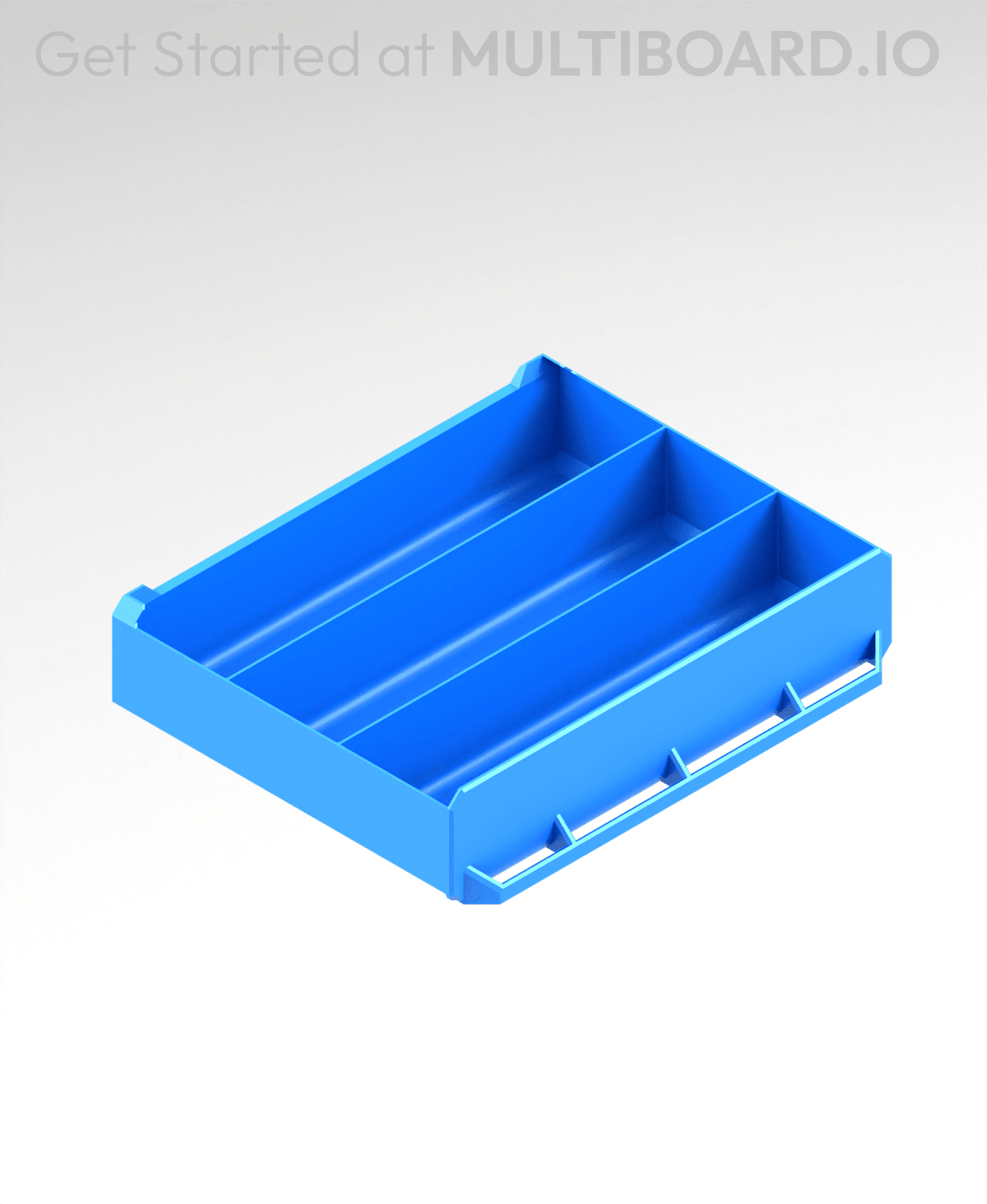 4x1x3 LU - Magnetic - Row Divided - Simple Multibin Drawer 3d model