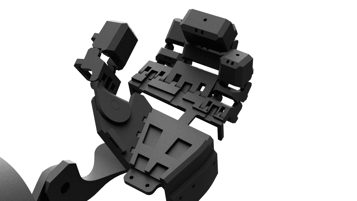 Articulated exoskeleton fingers 3d model