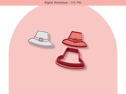 Thanksgiving Pilgrim Hat Cookie Cutters & Stamps 3d model