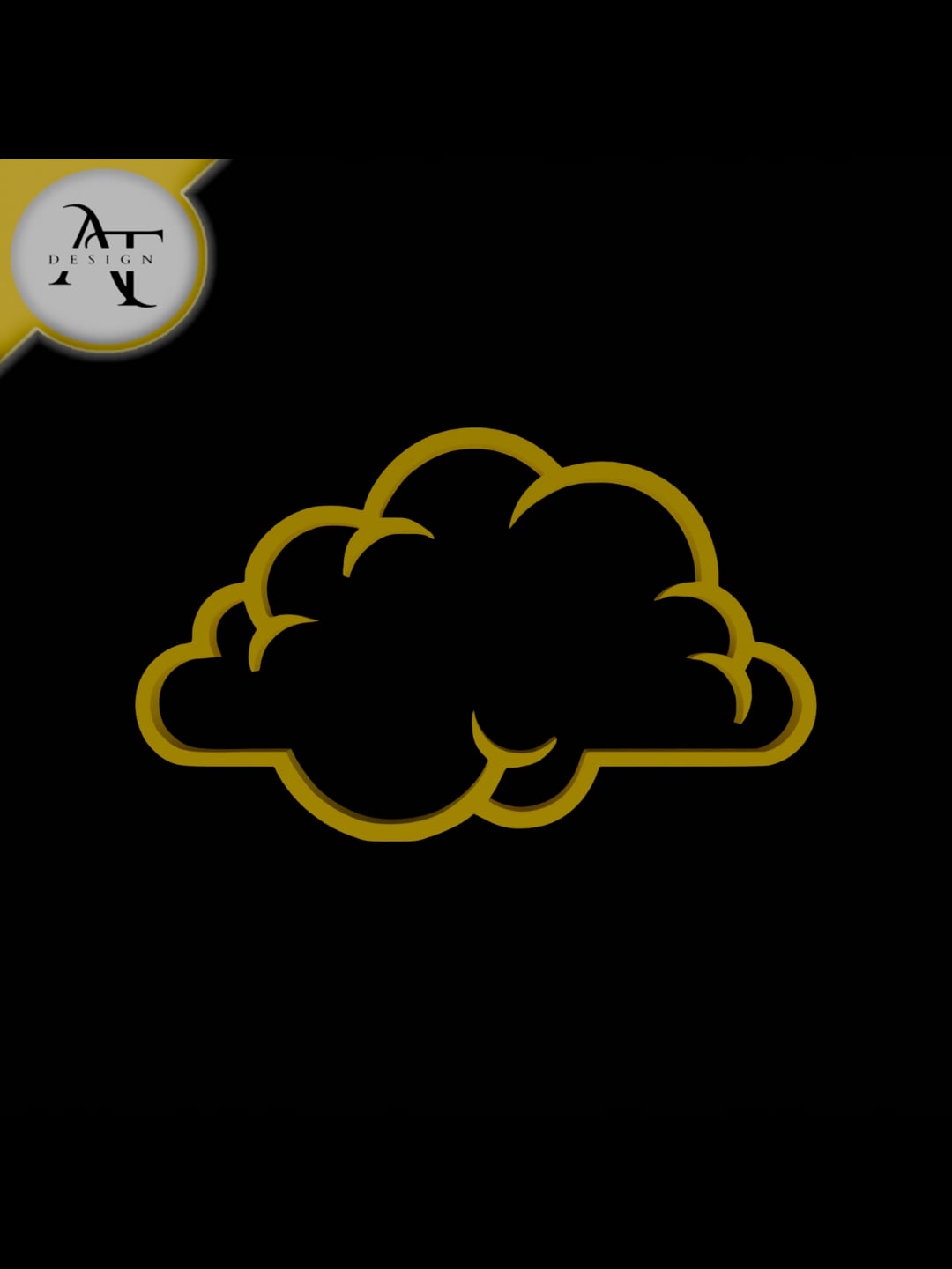 Simple Cloud Symbol - 2D Art 3d model