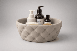 Quilted Bathroom Organizer STL – Luxury Vanity Basket & Spa Storage Bowl 3d model