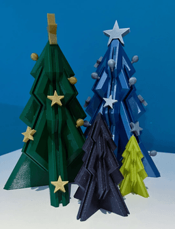 Modern Xmas Tree - slotted 3d model