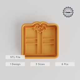 Gift Shape Cutter & Stamp, Cookie & Fondant Decoration Set, Includes S/M/L Sizes, Perfect for Halloween, Party & Festive Gifts PRODUCT_4294 3d model