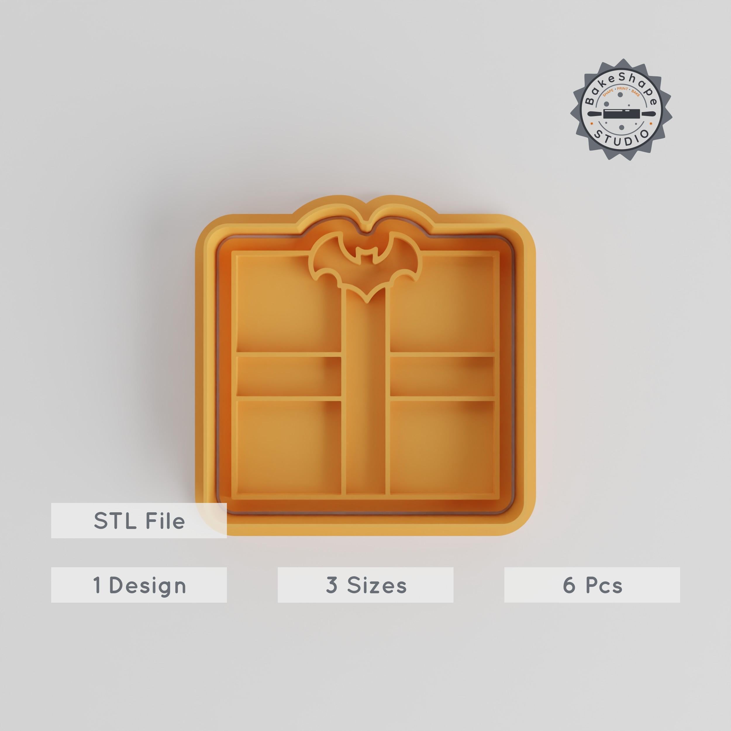 Gift Shape Cutter & Stamp, Cookie & Fondant Decoration Set, Includes S/M/L Sizes, Perfect for Halloween, Party & Festive Gifts PRODUCT_4294 3d model