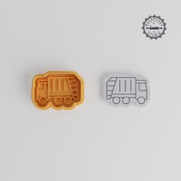 Garbage Lorry Cookie Cutter & Stamp Set, Waste Truck Baking Tools, 3 Sizes S/M/L, Perfect for Cookies & Fondant PRODUCT_3225 3d model