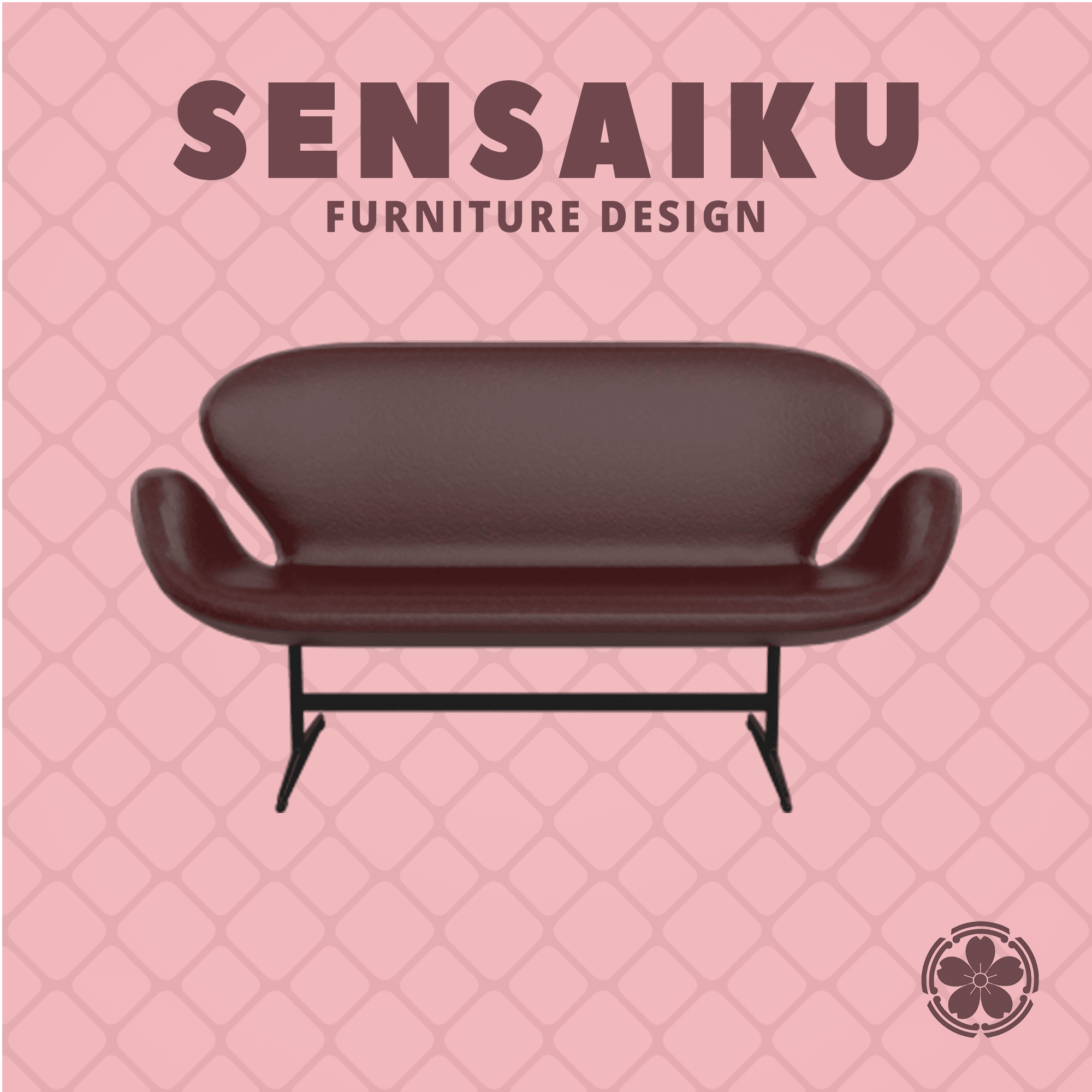 Miniature Replica 1:12 07. Arne Jacobsen Swan Sofa for Miniature Dollhouse - Vitra - 3D Print Insta 3d model
