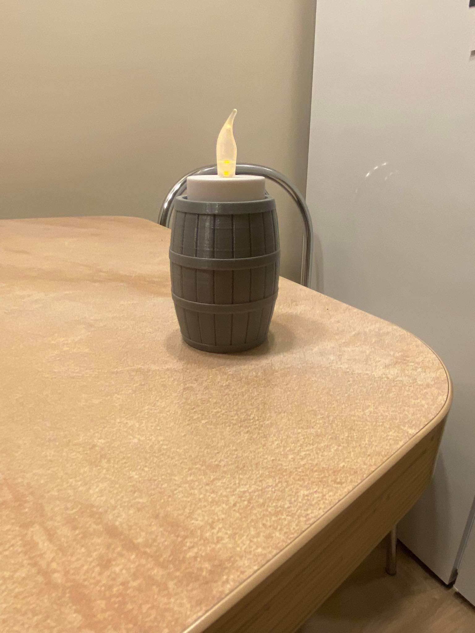 Barrel tea light holder decoration for pub bar 3d model