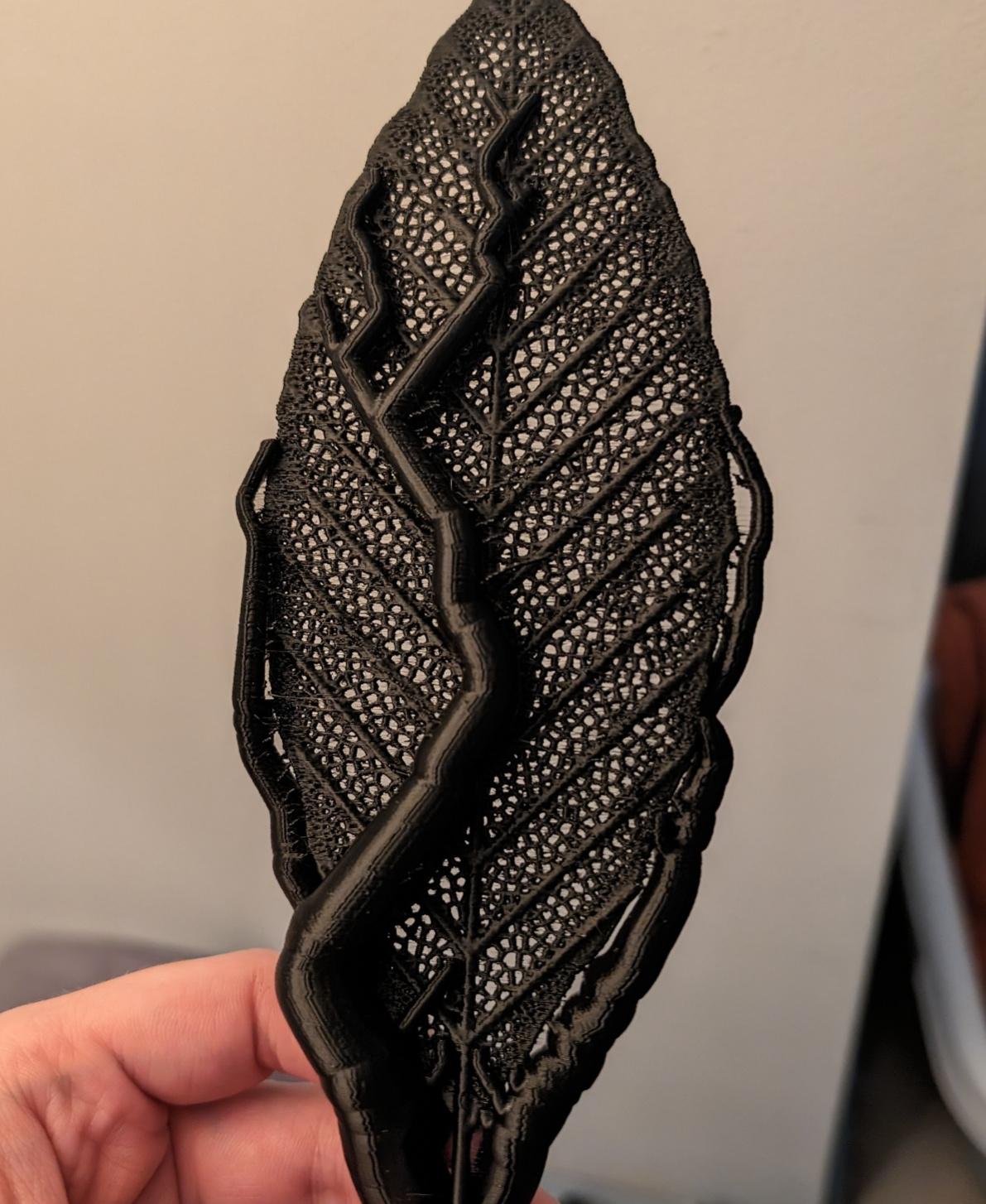 Skeleton Leaves  - First success. 1.5x scale printed vertical - 3d model