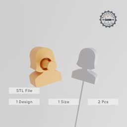 Mom Cake Pop Mold, 2-Piece Female Parent Design, STL for 3D Printing PRODUCT_1408 3d model