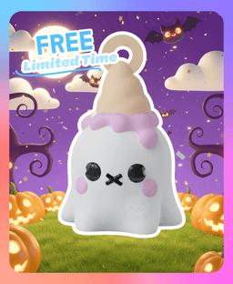 Little Ghost Keychain: Ice Cream (Single Color) 3d model