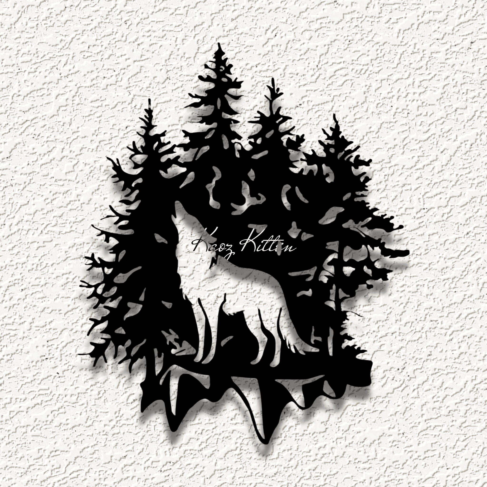 wolf night WALL ART HOME DECOR 3d model
