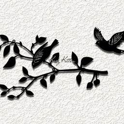 bird branch 1 set WALL ART HOME DECOR 3d model