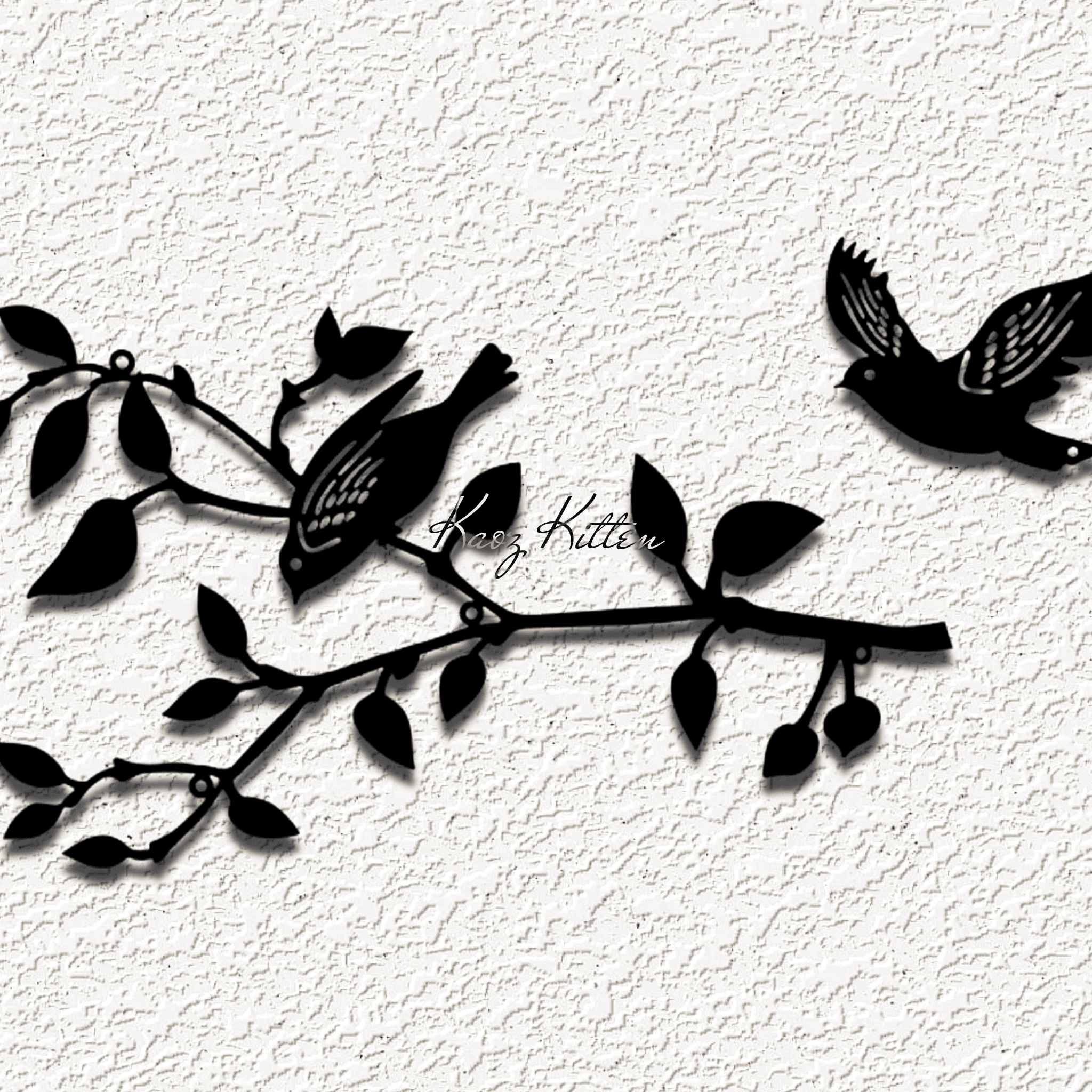 bird branch 1 set WALL ART HOME DECOR 3d model