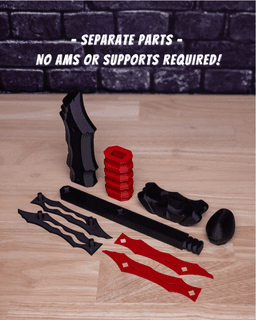 Red Vein – Dagger Kit (No AMS, No Support, No Glue) 3d model