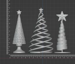 Modern Christmas Trees Set – 3D Printable Holiday Decorations 3d model