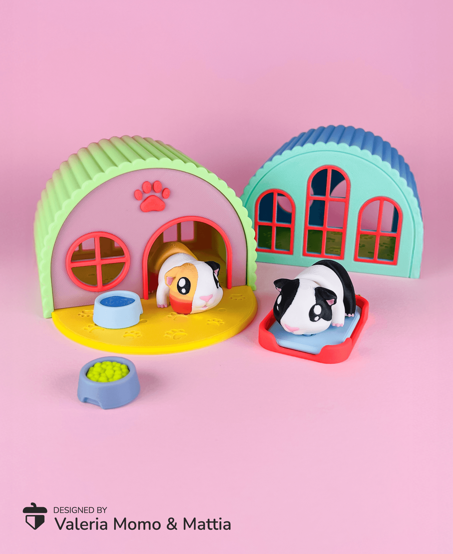 Diorama for Cute Flexi Animals, Cute Guinea Pig Edition 3d model