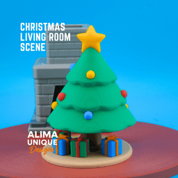 Living Room Christmas Scene 3d model